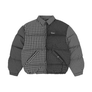 COLLAR BOLO DOWN JACKET [BLACK PLAID]