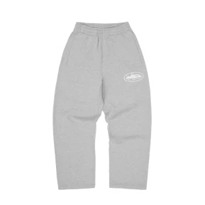 ISLAND PUFF PRINT OPEN HEM SWEATPANT [HEATHER GREY]