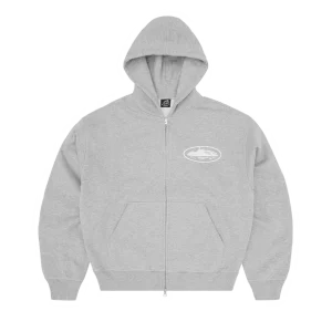ISLAND PUFF PRINT ZIP HOODIE [HEATHER GREY]