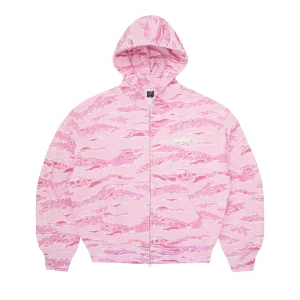 ISLAND PUFF PRINT ZIP HOODIE [PINK TIGER CAMO]