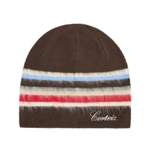 MULTI STRIPE KNIT BEANIE [BROWN]